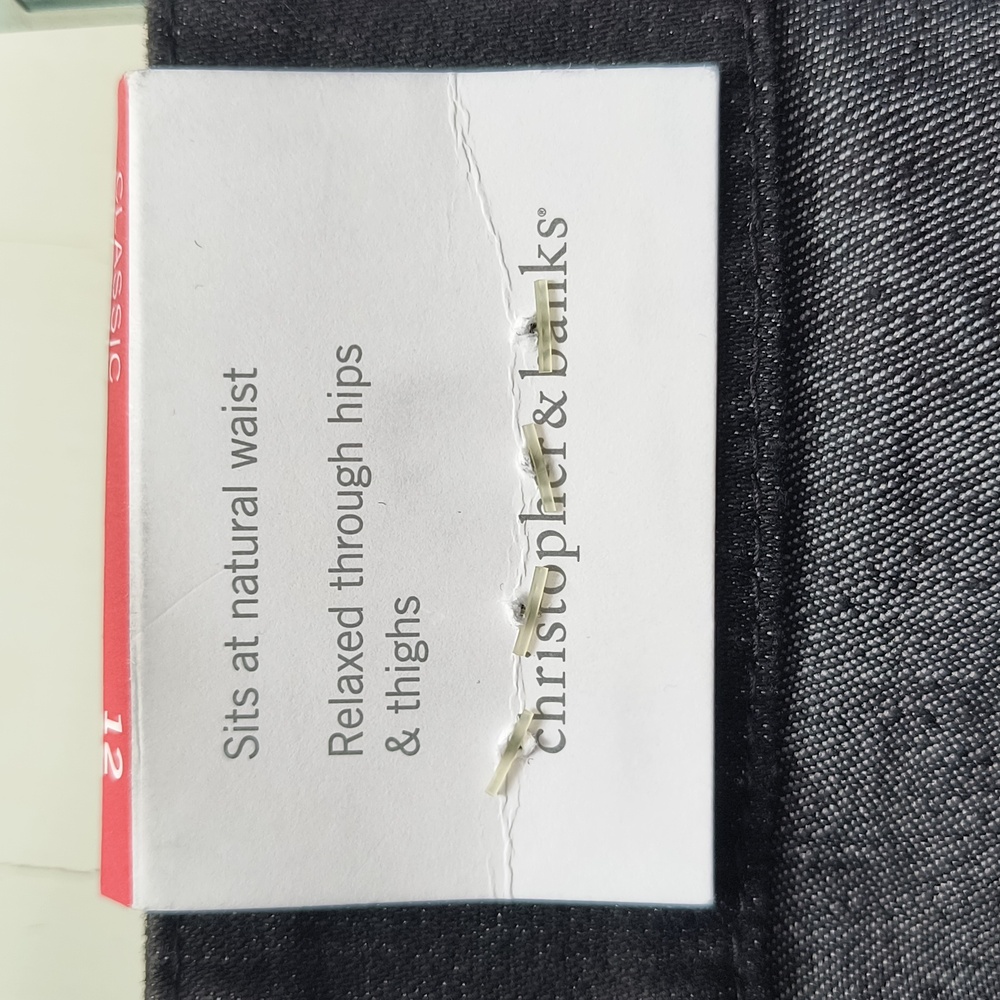christopher & banks Black Denim Jeans - size 12 - Picture 5 of 6